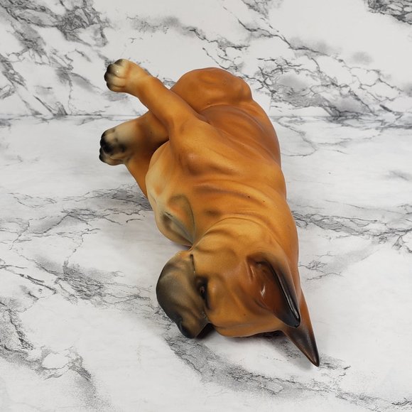 Boxer Dog Porcelain Hand Painted Figurine Mid Century - Picture 7 of 9